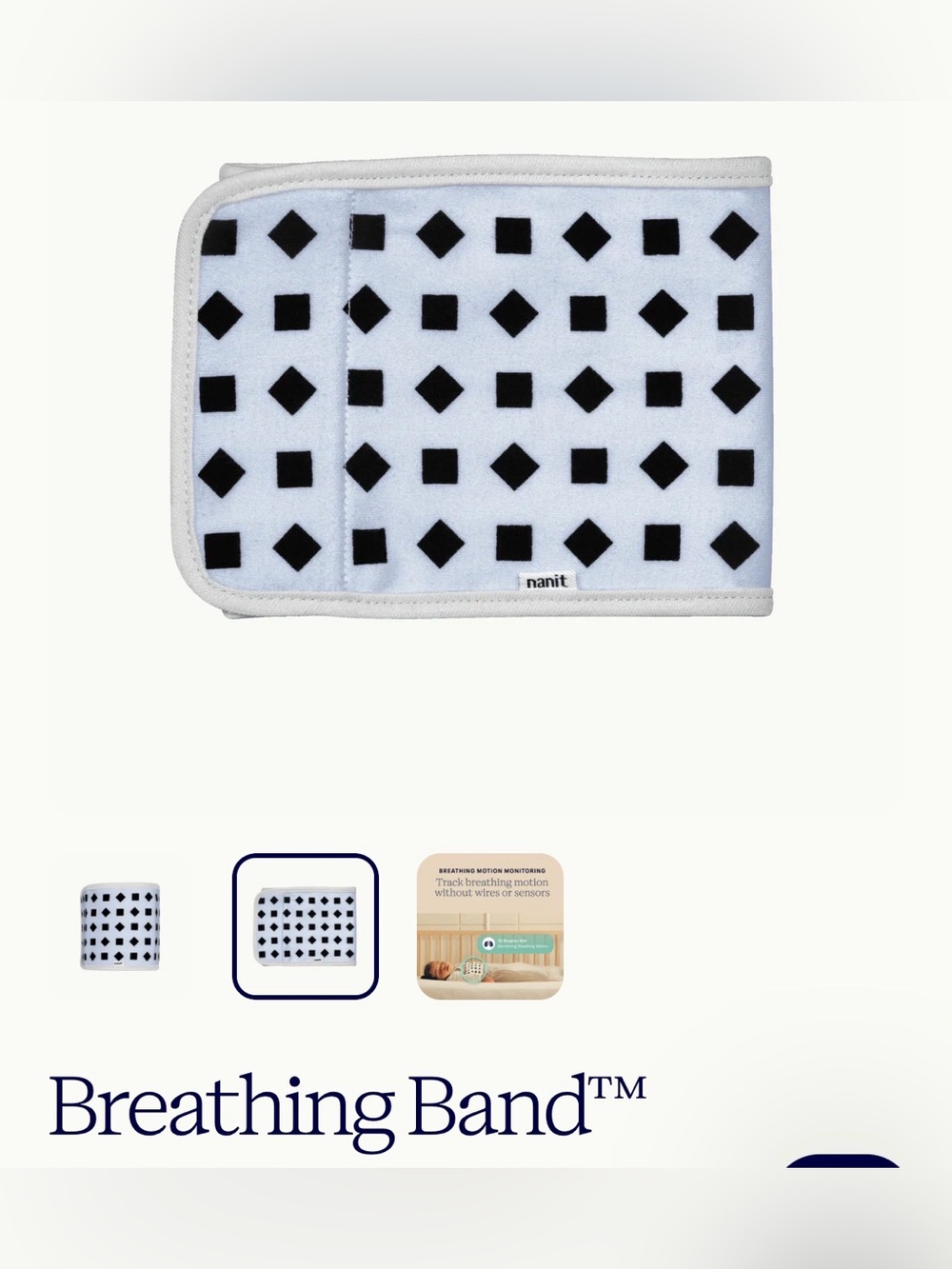 Nanit Breathing Band 3–12M Smart Baby Monitor Wear in Powder Blue swaddle like
